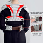 Baby Wraps Carrier Newborn to Toddler, Kangaroo Baby Easy Wearing Wrap, Adjustable Soft Baby Holder Front Chest Sling Carriers Perfect Infant Essentials Gifts (Striped Grey, Cotton)