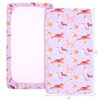 UOMNY Crib Sheet 52x28 Baby Sheet for Girls Breathable Dog Fitted Crib Sheet for Standard Crib and Toddler Mattress Soft Toddler Sheet Purple