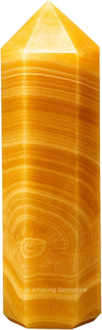 Amazing Gemstone Large Yellow Calcite Crystal Towers ~ Natural Healing Crystal Point Obelisk for Reiki Healing and Crystal Grid (5.5 to 6 INCH)