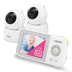 VTech VM923-2 Baby Monitor, 2.8”Screen, 1000ft Range, Pan-Tilt-Zoom, Night Vision, 2-Way Audio, Temperature Sensor, Lullabies, Secured Transmission No WiFi