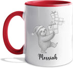 Sloth Ceramic Mug Cup Gift For Sloths Lover Boyfriend Girlfriend Birthday Christmas, Personalized Animal White Accent Tea Cup 11 15 Oz, Custom Name Sloths Coffee Mug Gift For Family Friends Besties