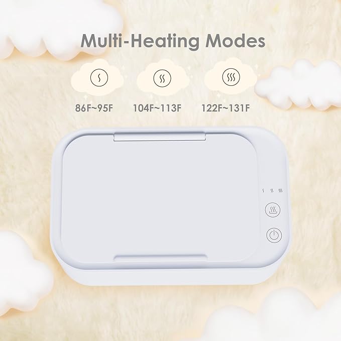 Baby Wipe Warmer, Wipe Warmer and Baby Wet Wipes Dispenser, Wipes Warmer for Newborn Baby Evenly Heated, Portable Wipe Warmer Smart Control, Diaper Warmer Large Capacity Wipe Dispenser Nursery (White)