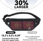 Travel Money Belt for Men and Women hidden slim passport holder - travel wallet with RFID blocking under clothes to protect Cash, Credit Cards and Documents (BLACK)