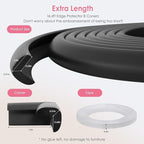 Baby Proofing Corners and Edges Protector Guards (16.5FT Edge +8 Corners), Soft Rubber Foam Edge Protector with Removable Double Sided Tapes, Furniture Table Bumper Guard for Baby Safety-Black