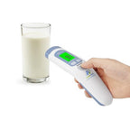 Amplim Non-Contact Forehead Thermometer for Kids and Adults. AmpMed No-Touch Baby Head Temporal Thermometer. Touchless Digital Fever Thermometer for Accurate Temperature Reading (White Blue)