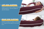 INSEN Pregnancy Pillow, Maternity Body Pillow with Velvet Cover, C Shaped for Side Sleeping (Cooling Tencel-Red Plum)