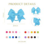 40pcs baby hair ties with Bows Elastic Ponytail Holders Small Hair Accessories for Kids Toddlers Infants. (Mixed color 3)