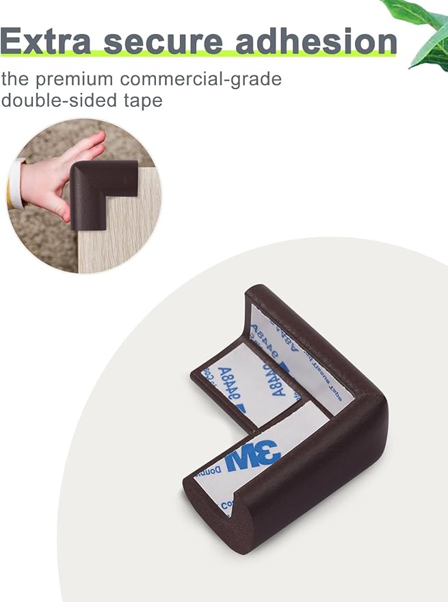 Foam Corner Protector for The Furniture, with Retardant Materials Foam Safety Bumpers, Baby Proofing Safety Corner Protectors (Coffee)