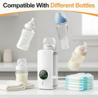 Portable Bottle Warmer, Equipped with a 6000 mAh Battery, Suitable for Dreastfeeding and Formula Feeding, Suitable for Travel Bottle Warmer, with a Digital Display