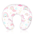 Pea Pod Nursing Pillow Cover Breastfeeding Pillow Slipcover for Moms Soft Breathable Organic Knit Fabric Newborn Infant Feeding Pillow Covers for Baby Girl Boy, Rainbow & Unicorn