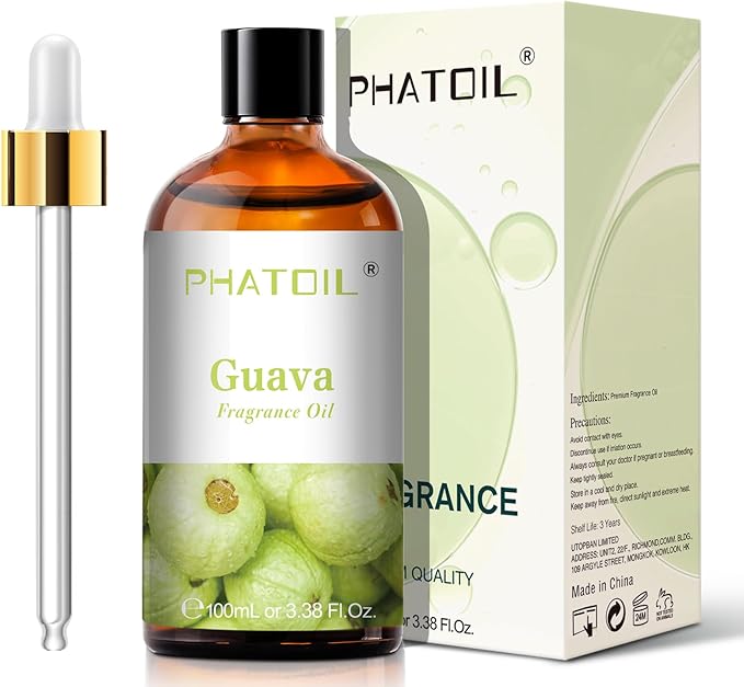 PHATOIL 3.38FL.OZ Guava Fragrance Oils for Aromatherapy, Essential Oils for Diffusers for Home, Perfect for Diffuser, Yoga, Skin Care, DIY Candle and Soap Making - 100ml