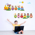 Train Number Kids Wall Stickers, Learning Colors Figures Preschool Wall Decals Peel and Stick Art Wall Decors, Suitable for Nursery, Baby Room, Kids Playroom, Classroom…