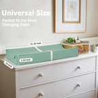 Vegan Leather Changing Pad Cover with Zipper - 31"X 16" - Waterproof Wipeable, Extra Thick & Portable & Non-Slip Diaper Mat - Fits Standard Changing Tables (Green)