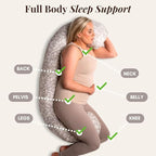 BellaMoon C Shaped Pregnancy Pillow for Sleeping (55 Inch) Maternity Body Pillow with Cooling Cover Soft Support for Women, Back, Legs, Belly C Pillow for Side Sleeping & Full Body Pillows for Adults