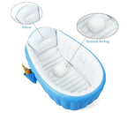 PandaEar Baby Inflatable Bathtub, Portable Travel Baby Infant Bath Tub Toddler Bathtub with Air Pump, Foldable Non-Slip Shower Basin Mini Air Swimming Pool for Newborn (Blue)