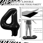 GOER Black Foil Balloons Number 4,Huge Number Balloons for 4th 14th 24th 34th 44th Birthday Party Supplies Anniversary Decorations (3 pcs,42 inch,32 inch,16inch)