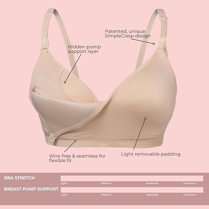 Supermom Hands Free Pumping and Nursing Bra - Hands Free Nursing Bra for Pumping - Breastfeeding Bras for Women