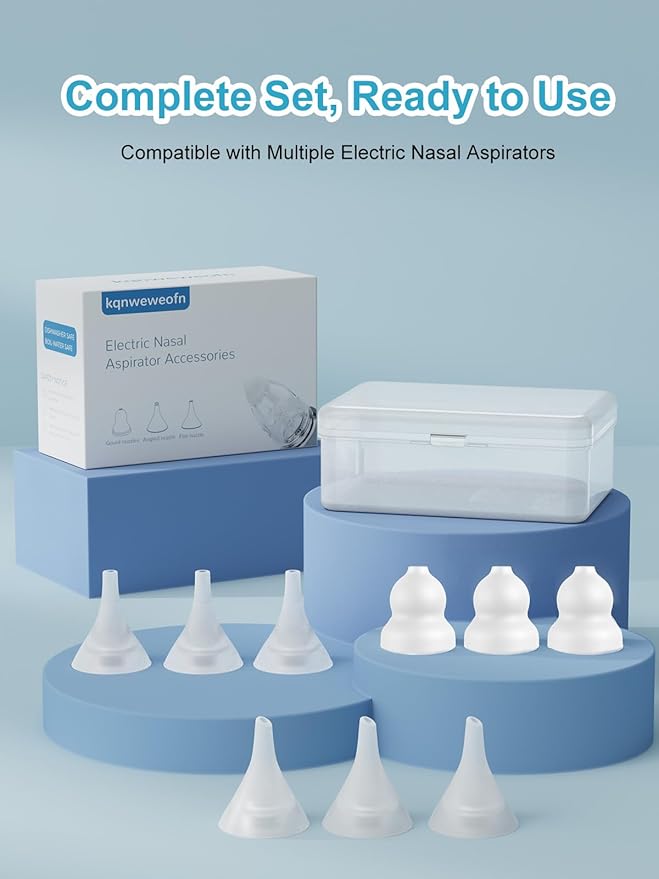 9 Pack Silicone Nasal Aspirator Tips for Babies & Toddlers, Gourd, Funnel & Flat Nozzles, Compatible with GROWNSY, Watolt, LittleTora, HEYVALUE, Cocobela, HailiCare, KIDIRA, TEQIN, X-Bosak