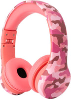 Snug Play+ Kids Headphones – Volume Limited 93dB for Safe Listening – Foldable, Durable Headphones for Toddlers, Boys & Girls – Tangle-Free Cord – Ideal for Travel, School, Tablets - Pink Camo