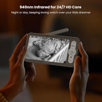 ieGeek Baby Monitor with 2K Camera and Audio - Video Monitor with 5" Screen - Night Vision, Two-Way Talk, Cry & Motion Detection, Temper& Humidity Sensor, PTZ, Remote Control via Screen and Free APP