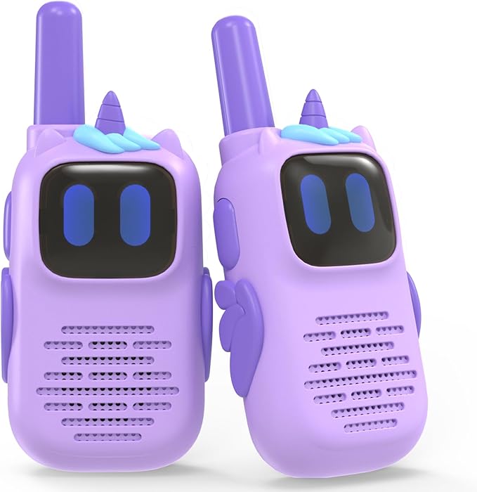 Purple Walkie Talkies with Silicone Cover, Toys for 3-4 Year Old Girls Boys, Kids Walkie Talkies 1000FT Range 2 Way RadioToy Christmas Birthday Gifts for 6-10 Year Old Girls Boys