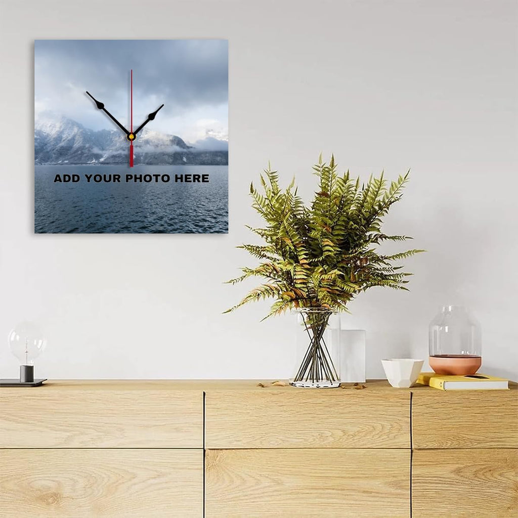 Generic Custom Wall Clock Personalized Wall Photo That PVC Customized Round Silent Clock for Living Room Family Friends Gifts, 12inch-30cm