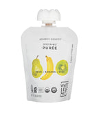 White Leaf Provisions Organic Purees / Baby Food Pouches - Fruits, Veggies & Grains, Toddler snack, Regeneratively Farmed, No Added Sugar, Non-GMO, BPA-Free Pouches 3.17 oz (Pack of 24, Pear + Banana + Kiwi)