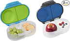b.box Snack Box 2-Pack - Leak Proof Mini Bento Box for Kids & Toddlers, 2 Compartment Snack Containers, Dishwasher Safe, BPA-Free, PFAS-Free, Ages 4mo+, 1 3/4 Cup Each (Ocean Breeze + Blue Slate)