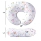 Plushii Nursing Pillow, Breathable Nursing Pillows for Breastfeeding, Breast Feeding Pillows for Mom, Breastfeeding Pillows for Bottle Feeding, Tummy Time, Sitting Support - Rainbow World