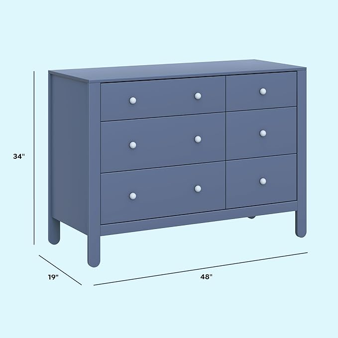 DaVinci Carter's Marisol 6-Drawer Dresser in Cove Blue/Powder Blue, GREENGUARD Gold Certified
