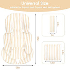 Infant Car Seat Insert, Car Seat Head Support Baby Girls Boys, Soft & Reversible Newborn Carseat Insert Cushion with 2 Strap Covers, for Stroller, Swing, Bouncer (Brown Line)