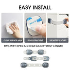 5 Pack Cabinet Locks Baby Proofing, Child Proof Cabinet Locks with Sticky Adhesive Pads, Child Locks for Cabinets and Drawers, RV Refrigerator, Oven Lock Child Safety Baby Cabinet Locks