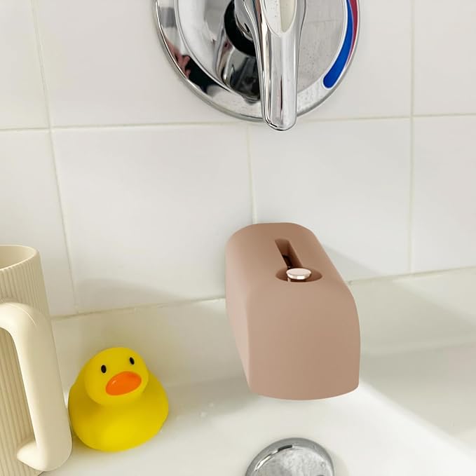 Bathtub Faucet Cover, Soft Silicone Bath Faucet Cover, Bath Spout Cover for Tub, Faucet Cover for Bathtub Safety, Bathroom Bath Tub Water Spout Cover, Universal Fit (Nude)