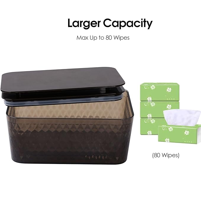 2 Pack Baby Wipes Dispenser Wipe Holder - Larger Capacity Wet Wipe Dispenser Box Wipes Container for Bathroom Keep Wipes Moist and Fresh