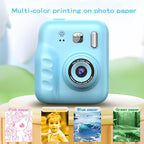 Instant Print Camera for Kids, 2.0" IPS Screen with Video Recording, 32GB Expandable, 1800mAh Battery, Includes 40+ Zink Paper, Birthday Gift for Girls Boys Age 3-12