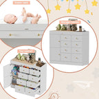 Changing Table Dresser with Drawers,Modern Baby Dresser with Changing Table Top for Nursery,Diaper Changing Station Organizer for Infants Newborn,White