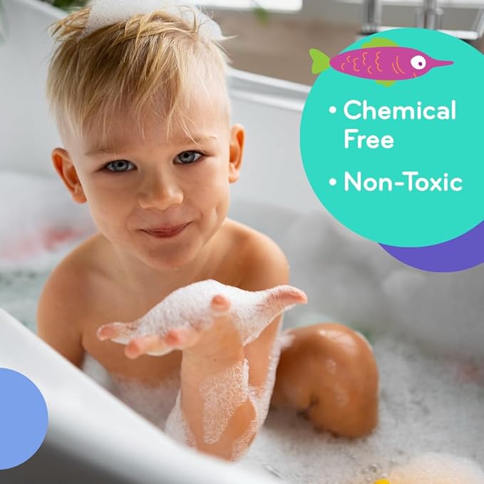 Mobi Little Whale Bubble Bath, Tropical Fruity Scent Kids Body Wash, Gentle Moisturizing Tub Foam for All Skin Type, GMO-Free, Stain-Free, Clear, 8 fl oz