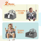 Taleco Gear Foldable Toddler Swing Set, Indoor & Outdoor Baby Swing, Kids Swing Set for Backyard, Safe and Durable Design, Grow with Your Child (Gray)