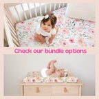 Baby Girls Crib Sheets | Floral Ultra-Soft Bedding for Crib Mattress and Toddler Beds - Blended Cotton Fitted Crib Sheet for Baby Girls Comfort and Elegance by Max&So