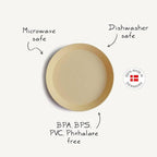 mushie Round Dinnerware Plates for Kids | Made in Denmark, Set of 2 (Vanilla)