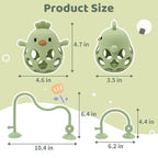Baby High Chair Toys Teething Chew - Baby Suction Table Toys, Teething Silicone Teethers, Table, Food Grade Silicon for 6 12 18 Months (Green)
