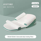 SISTIN Baby Anti Overflow Feeding Pillow, Baby Multifunctional Feeding Support Pillow, Travel Portable Feeding Pillow, Removable Adjustable,Green