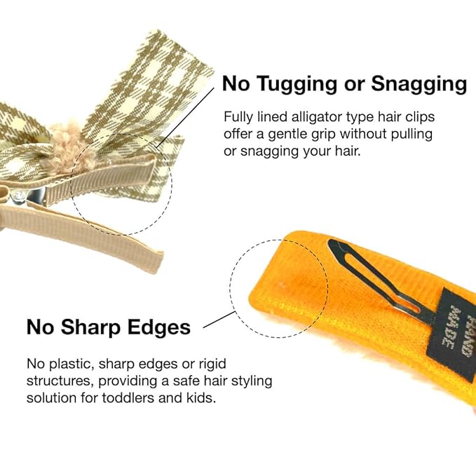 Hair Clips for Girls 16 Pcs No Slip Assorted Barrettes for Kids Bows Orange Brown Cute Hair Accessories for Little Girls Teens Toddlers Child Kids Gifts