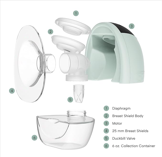 Zomee Fit Wearable Breast Pump, Hands Free Pumping, Portable, Ultra-Low Noise, Double Electric Breast Pump - Holds 6 oz - Wireless Breastpump 2+ Hours of Battery, Leak Proof Anti Backflow System