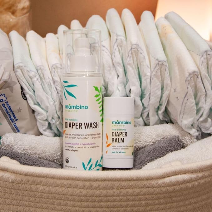 Mambino Organics Little Bottoms Diaper Balm, New & Improved Ointment Cream for Diaper Rash, Calendula - Oatmeal, Cruelty-Free, 0.63 Ounces (3 Pack)