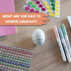 The Eggmazing Egg Decorator Easter Egg-cessory Pack - Accessory Pack for Egg Decorating - Markers, Adhesive Jewels and Foam Stickers - Arts and Crafts Kit
