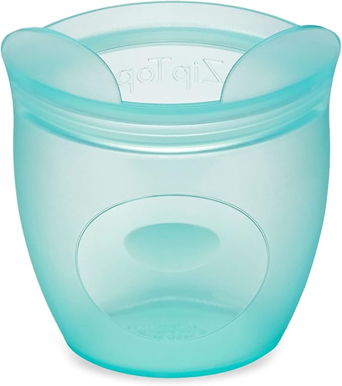 Zip Top Reusable 100% Silicone Baby + Kid Snack Containers- The only containers That Stand up, Stay Open and Zip Shut! No Lids! Made in The USA - Full Set of 4
