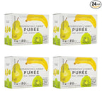 White Leaf Provisions Organic Purees / Baby Food Pouches - Fruits, Veggies & Grains, Toddler snack, Regeneratively Farmed, No Added Sugar, Non-GMO, BPA-Free Pouches 3.17 oz (Pack of 24, Pear + Banana + Kiwi)