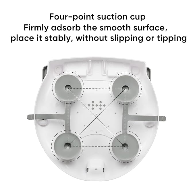 Foldable Baby Bath Seat - Non Slip Bathtub Chair for Sitting Up, Wrap-Around Seat with Suction Cups for 6-18 Months (Grey White)