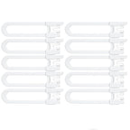 Vmaisi 10 Pack Baby Sliding Cabinet Locks - Adjustable U Shaped Child Safety Locks,Childproof Latches for Kitchen Bathroom Storage Cupboards Doors, Handles and Knobs White (10)